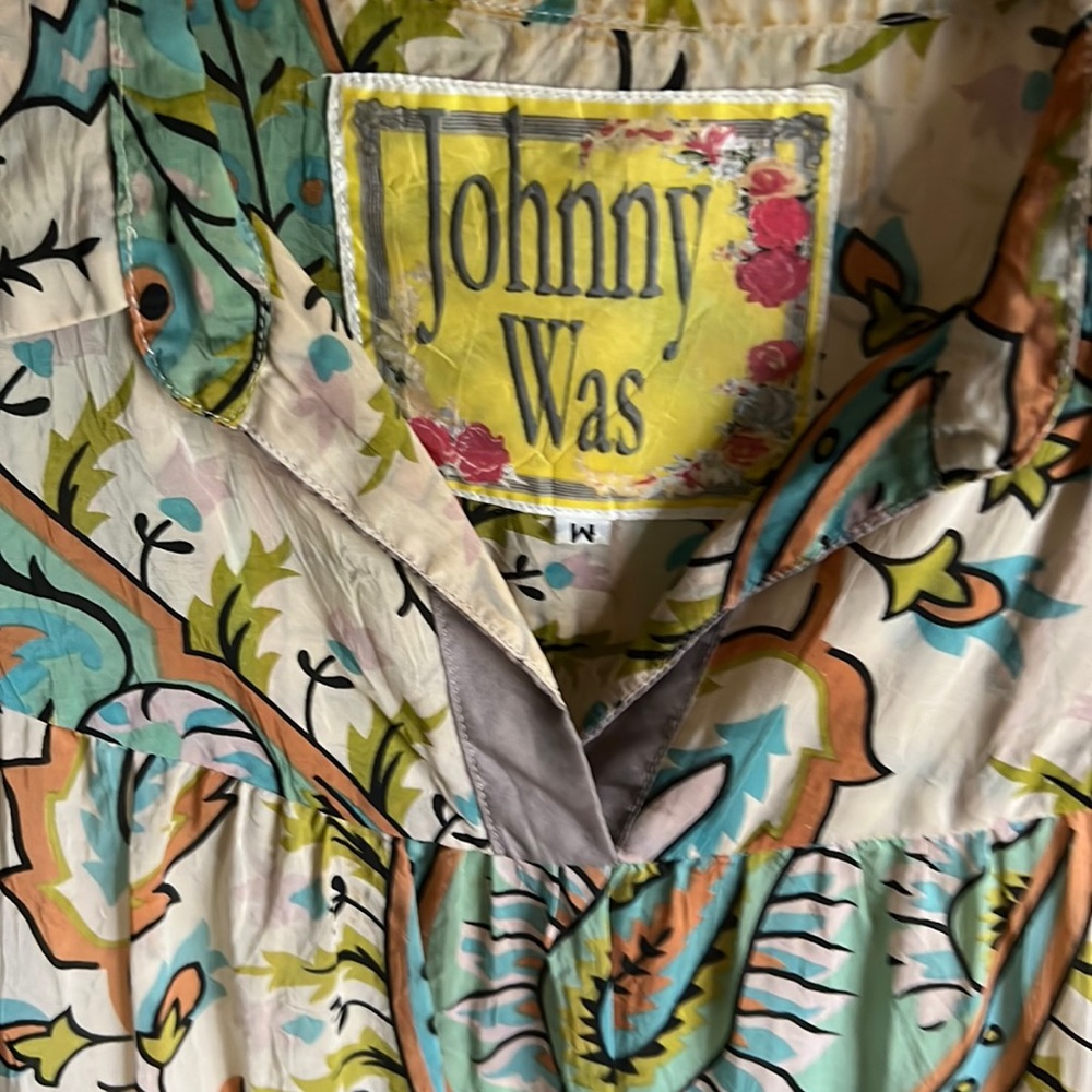 Johnny Was sz M silk paisley dress